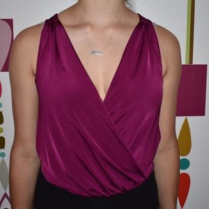 Express silky purple bodysuit